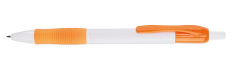 Plastové kuličkové pero s oranžovým klipem