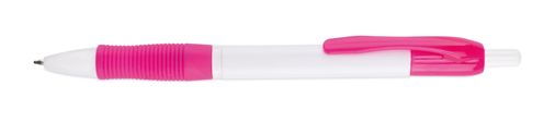 Plastové kuličkové pero s růžovým klipem 
