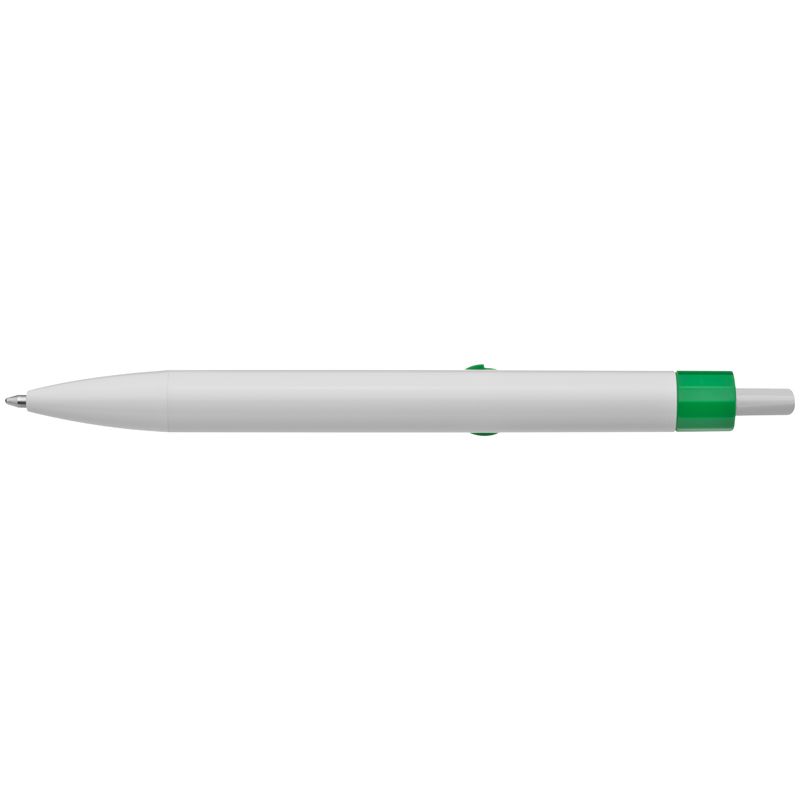 Zelené kuličkové pero se smajlíkovou svorkou