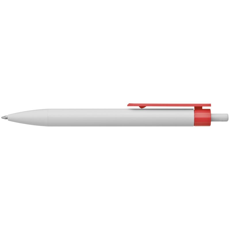 Červené kuličkové pero se standardní svorkou