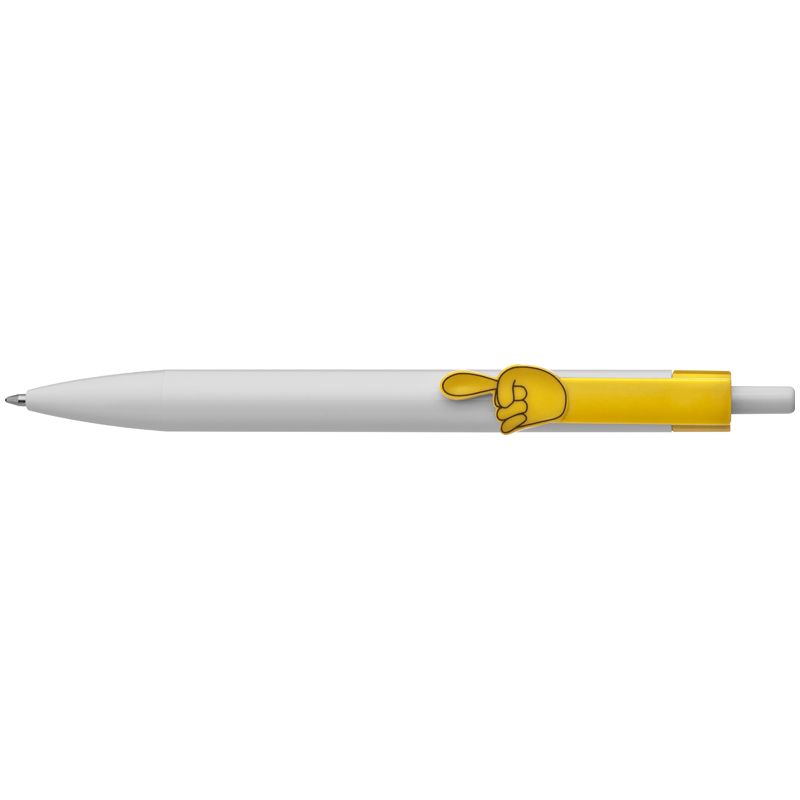 Žluté kuličkové pero se svorkou ukazováček 