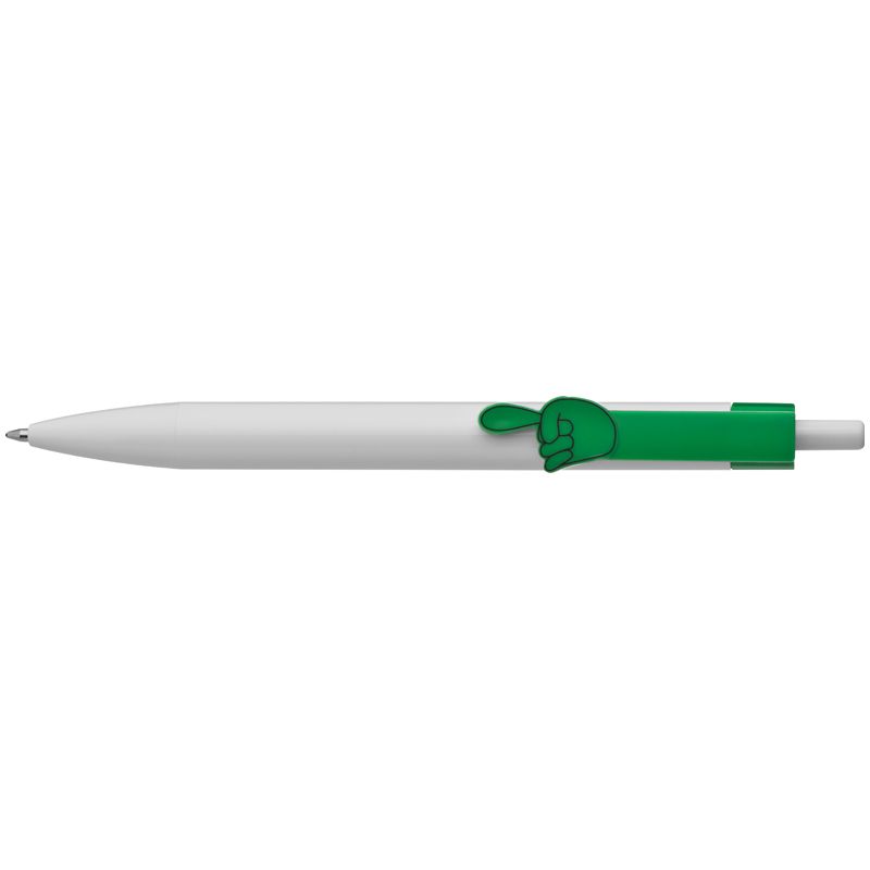 Zelené kuličkové pero se svorkou ukazováček