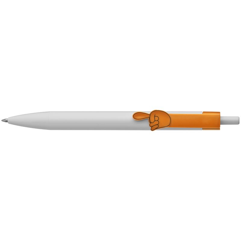 Oranžové kuličkové pero se svorkou ukazováček
