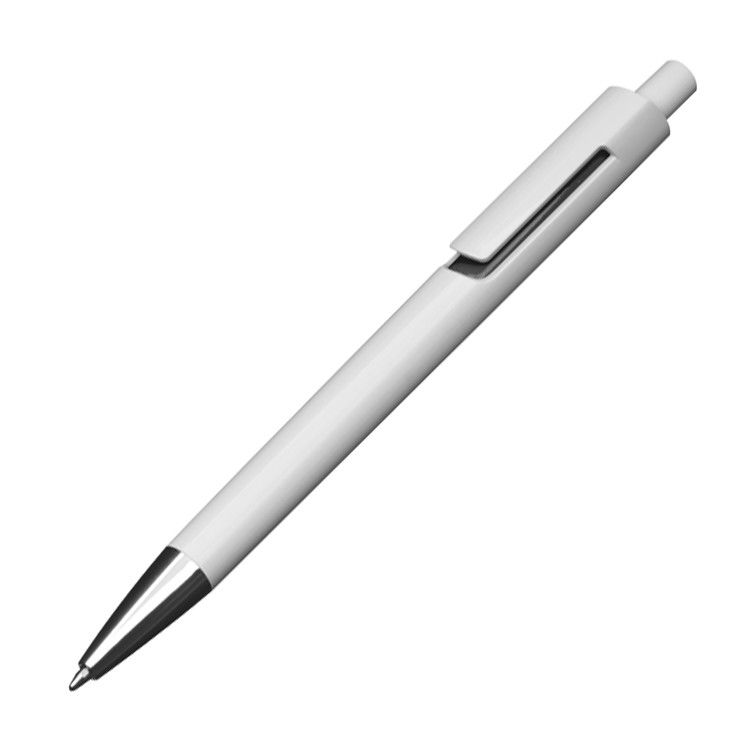 Bílé plastové kuličkové pero