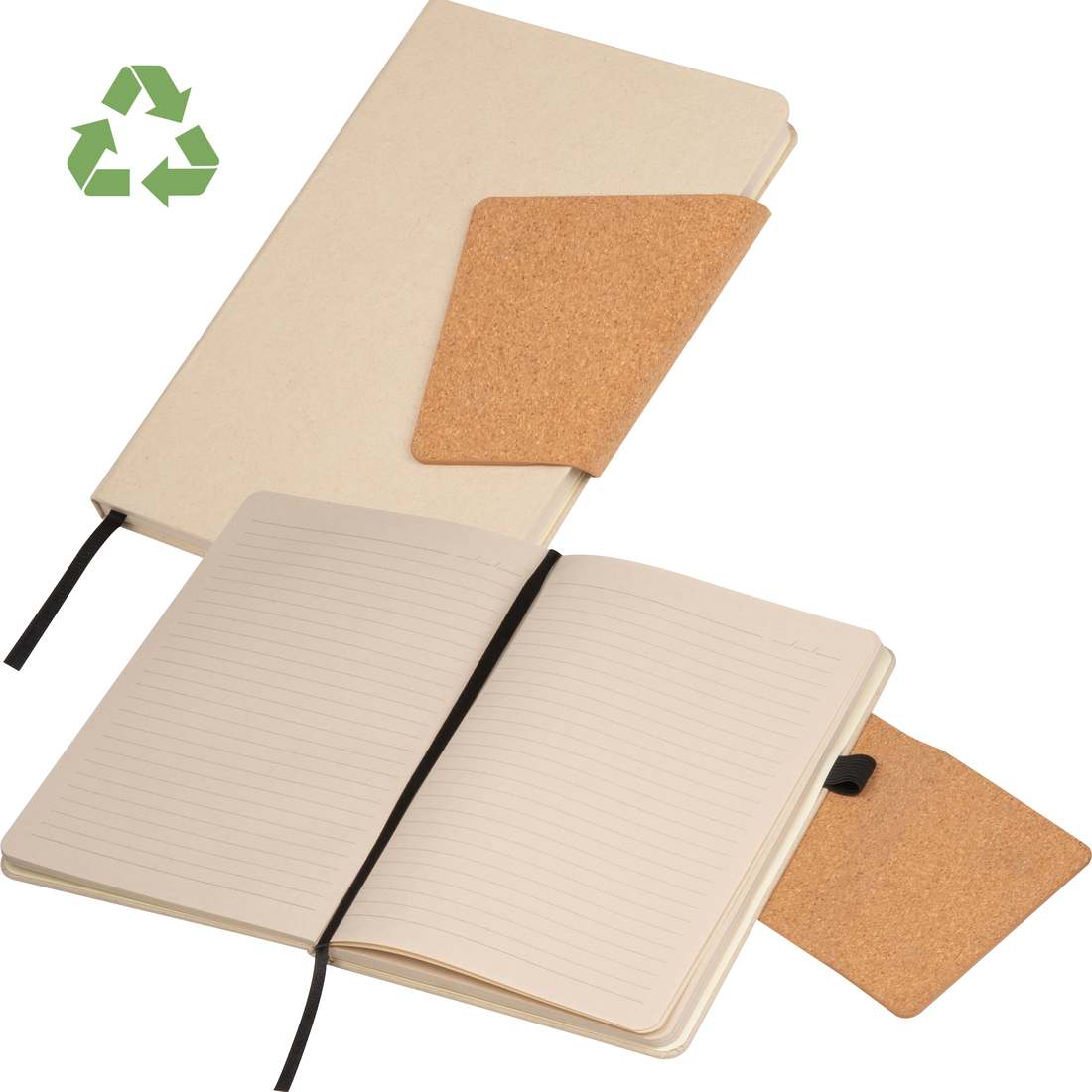 Zápisník s přebalem z kartonu z recyklovaného mléka a magnetickým zavíráním