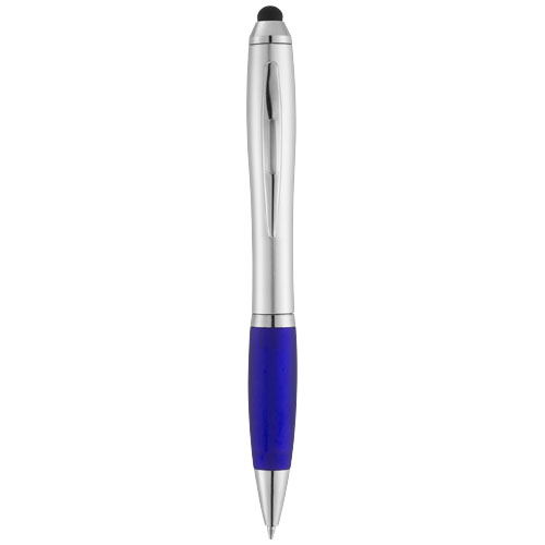 Modré kuličkové pero a stylus Nash s otočným mechanismem