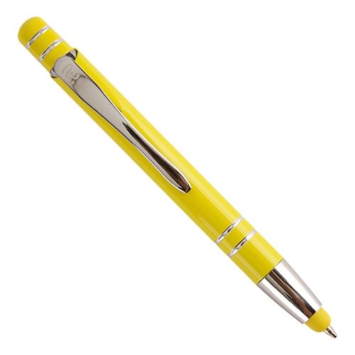 Hliníkové kuličkové pero se stylusem žluté