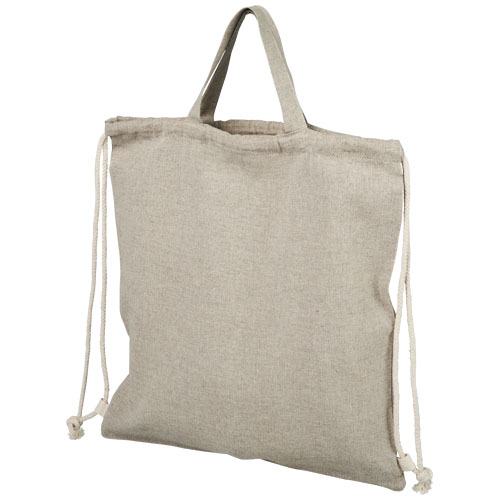 Pheebs batoh se stahovací šňůrkou ze směsi recyklované bavlny a polyesteru 150 g/m2
