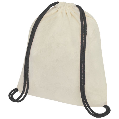 Oregon šnůrkový batoh z bavlny 100 g/m2 s barevnými šňůrkami