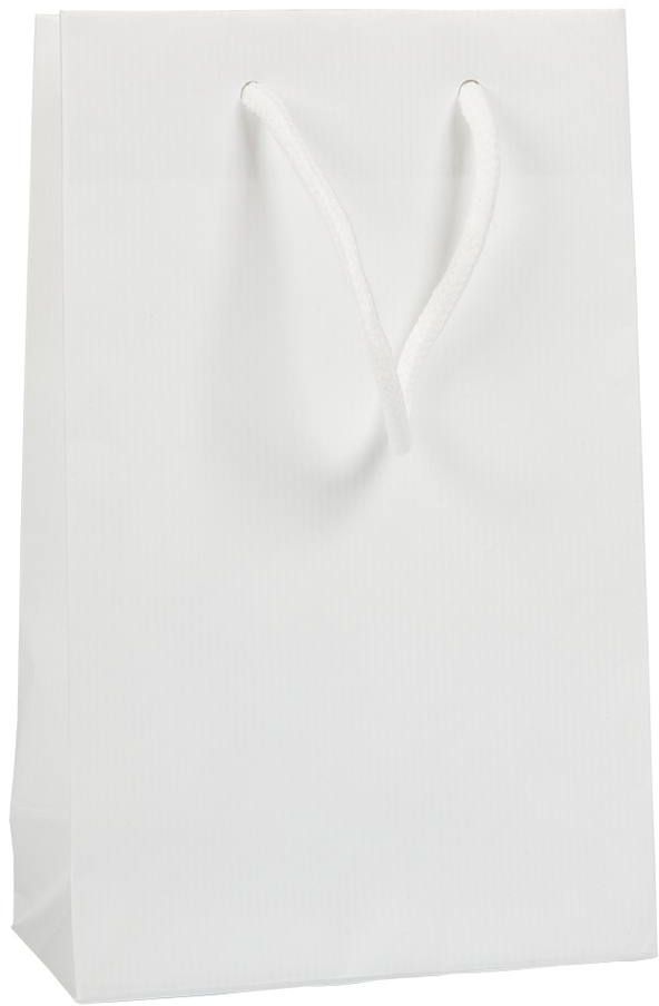 Bílá taška s textilními uchy 16x8x25 cm