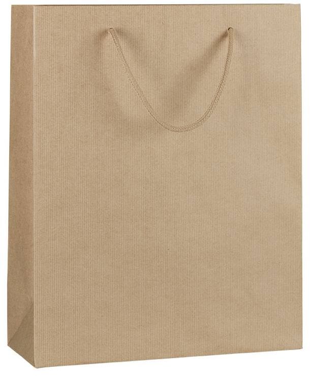 Hnědá taška s textilními uchy 22x10x27,5 cm