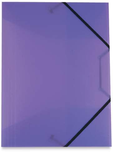 Sloha A4 tříklopá s gumičkou transparentní, fialová