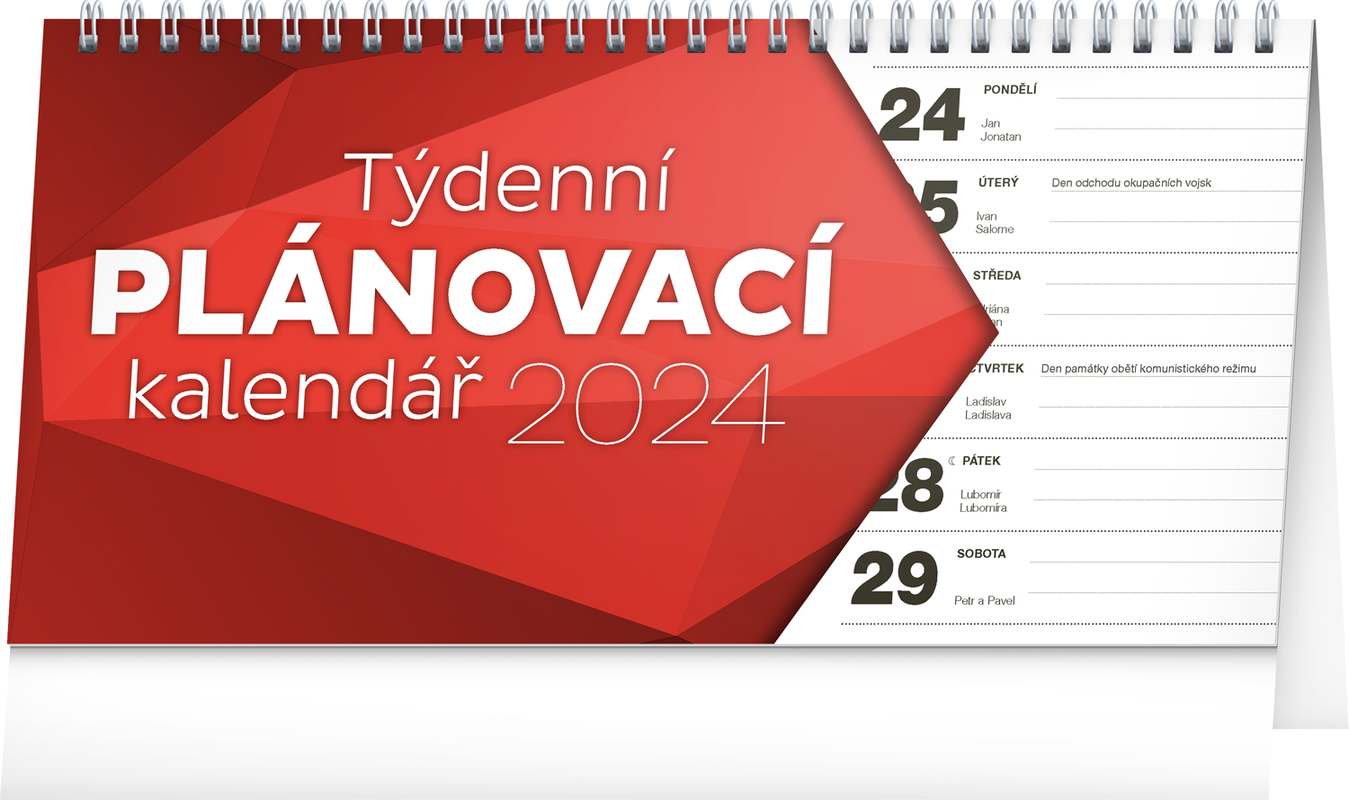 Stolní kalendář Plánovací řádkový 2024, 25 x 12,5 cm