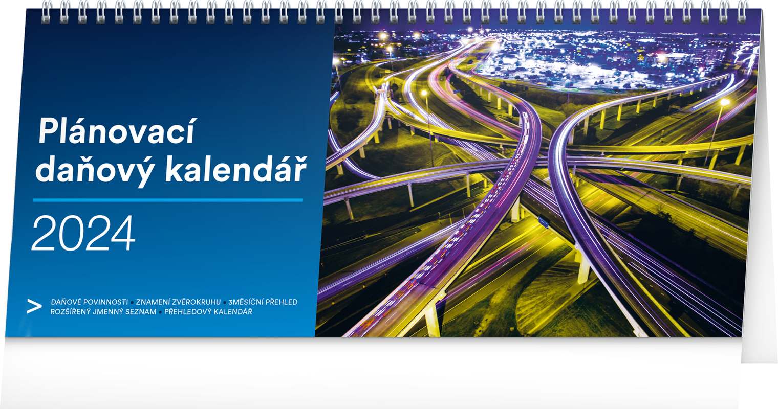 Stolní kalendář Plánovací daňový 2024, 33 x 14,5 cm