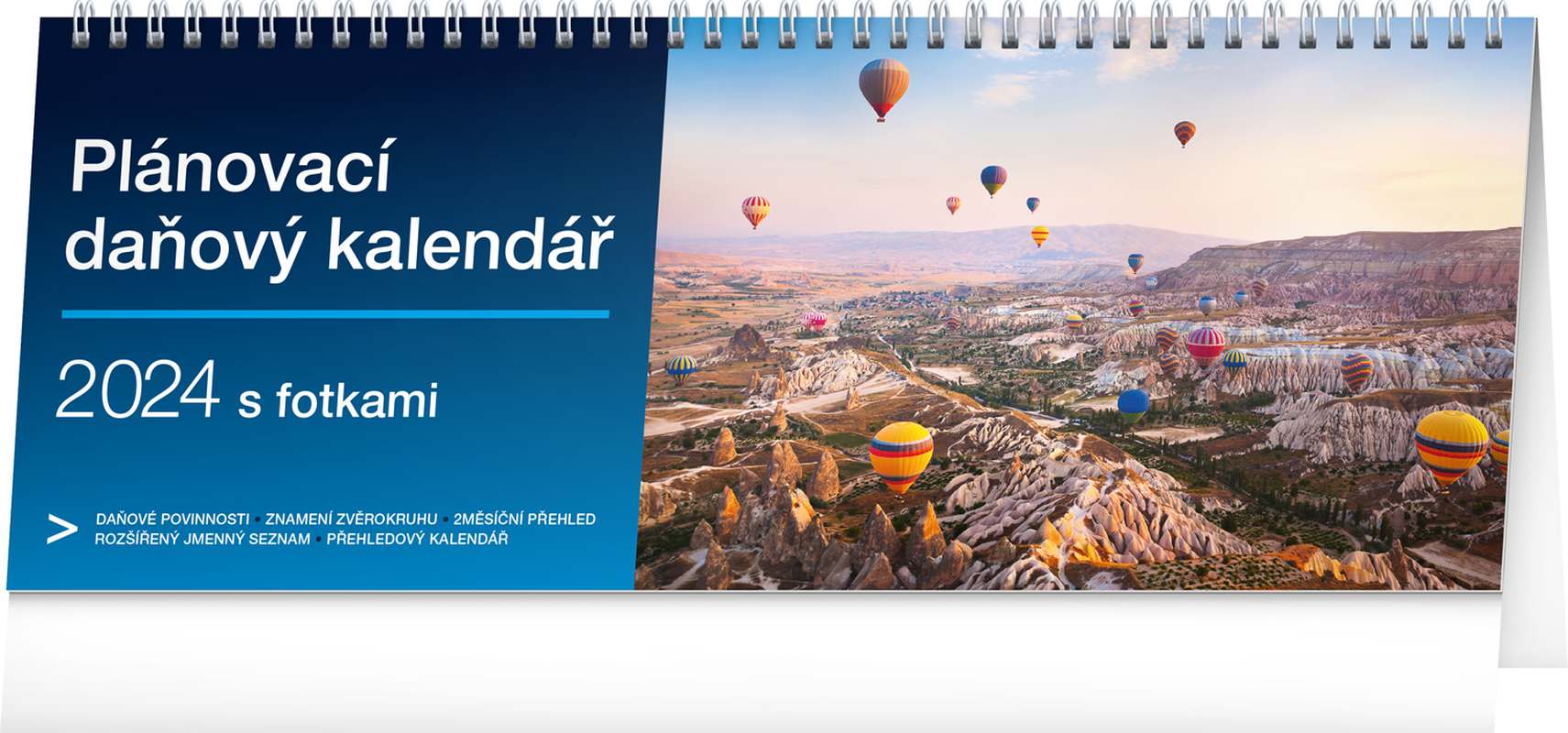 Stolní kalendář Plánovací daňový s fotkami 2024, 33 x 12,5 cm