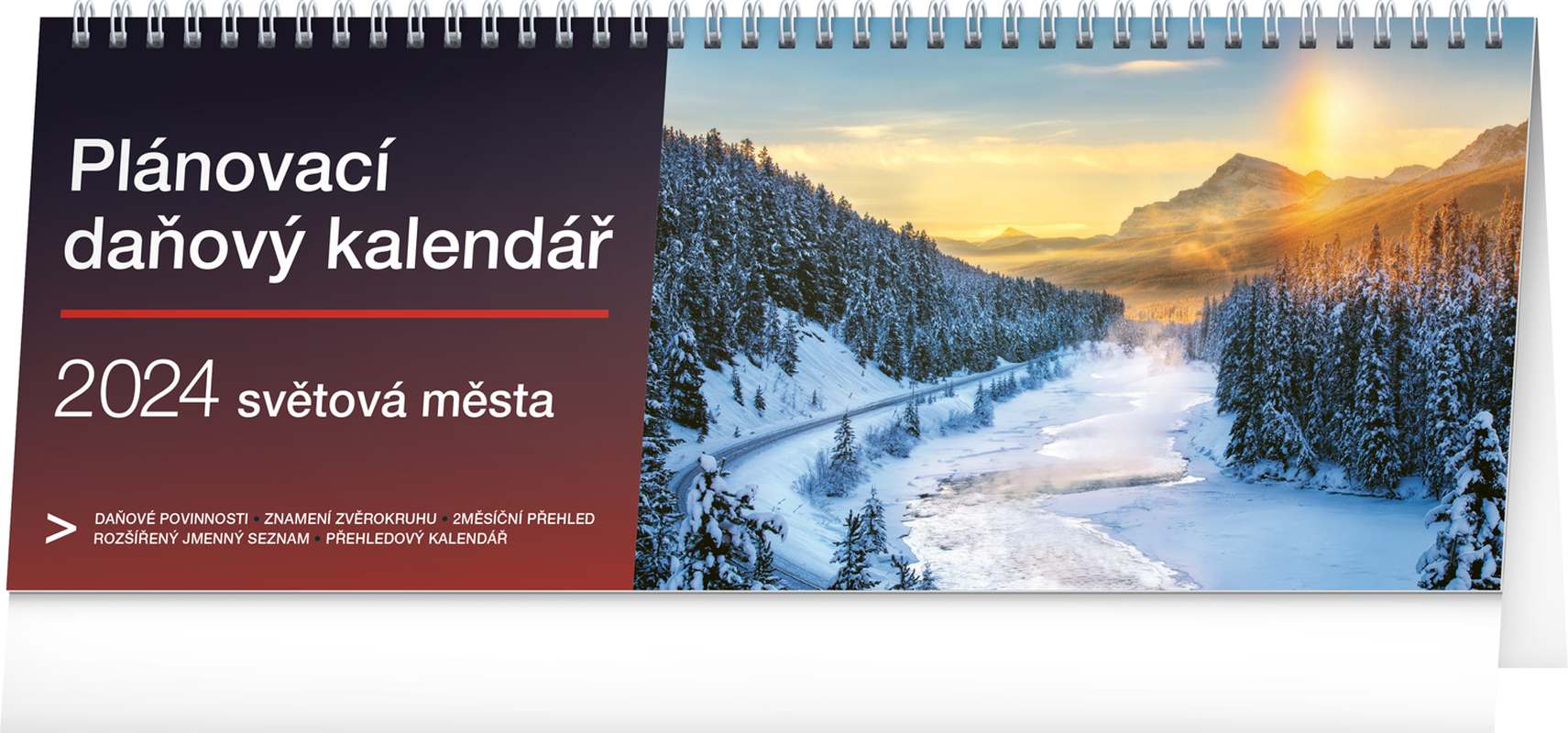 Stolní kalendář Plánovací daňový - Světová města 2024, 33 x 12,5 cm