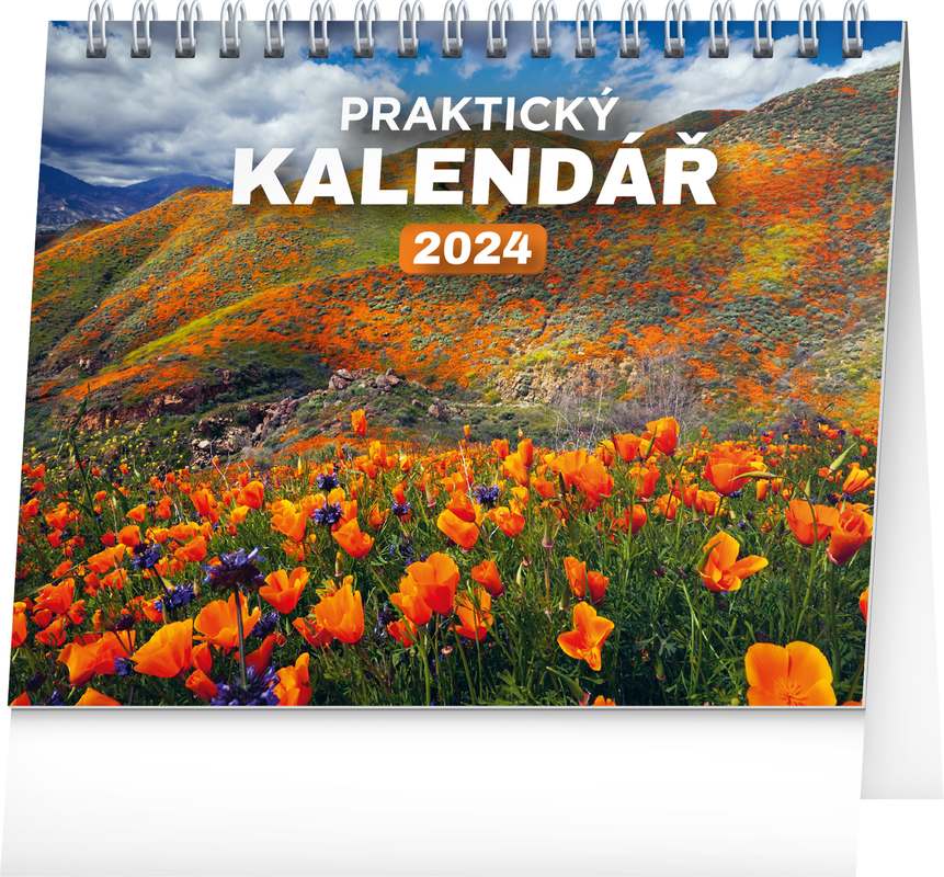 Stolní kalendář Praktický kalendář 2024, 16,5 x 13 cm