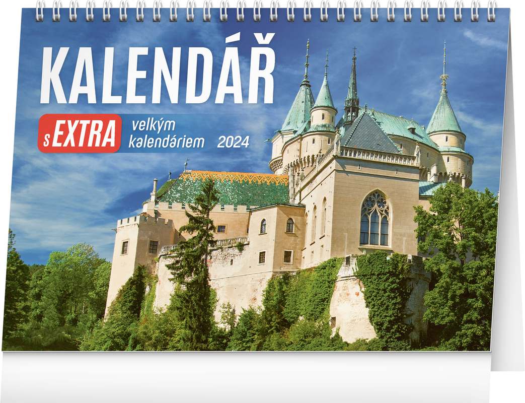 Stolní kalendář s extra velkým kalendáriem 2024, 30 x 21 cm