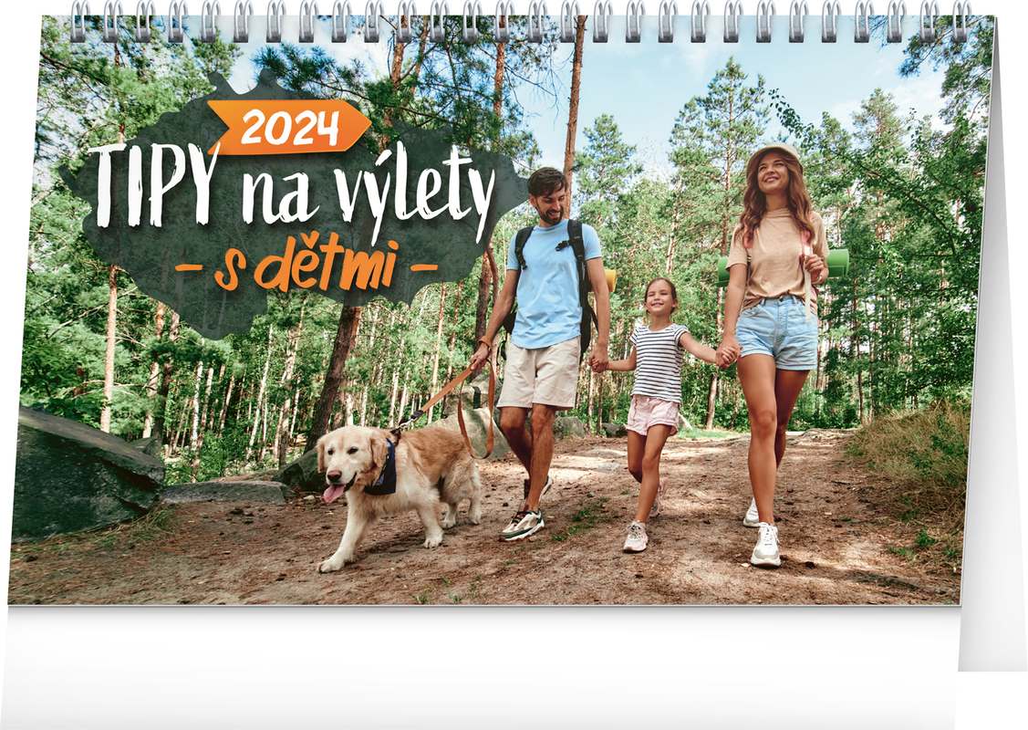 Stolní kalendář Tipy na výlety s dětmi 2024, 23,1 x 14,5 cm