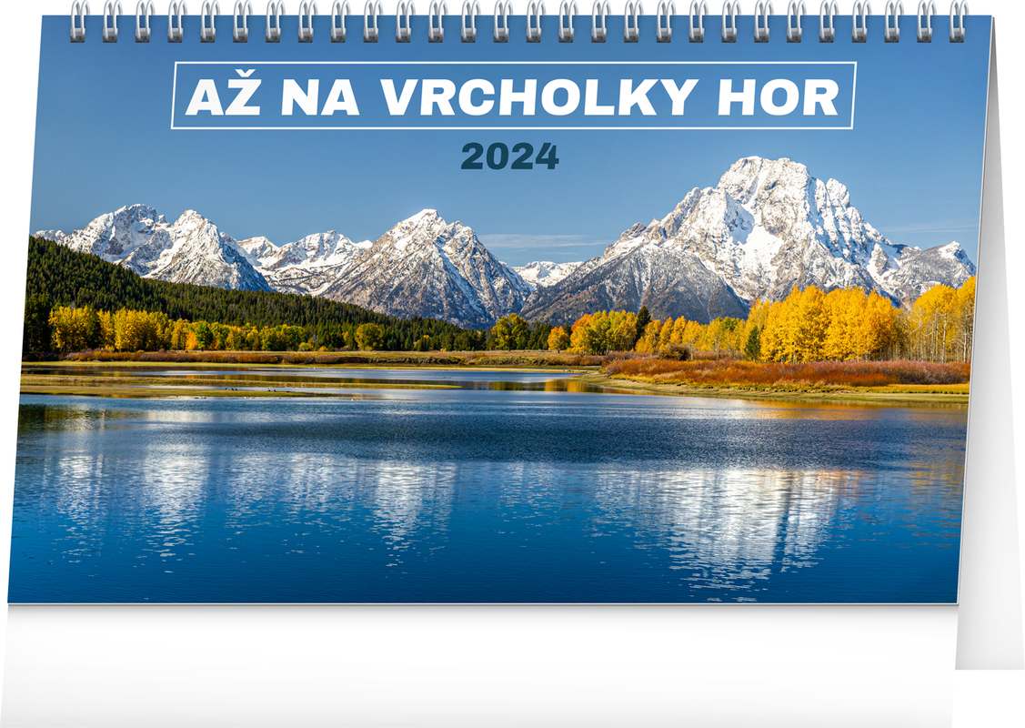 Stolní kalendář Až na vrcholky hor 2024, 23,1 x 14,5 cm