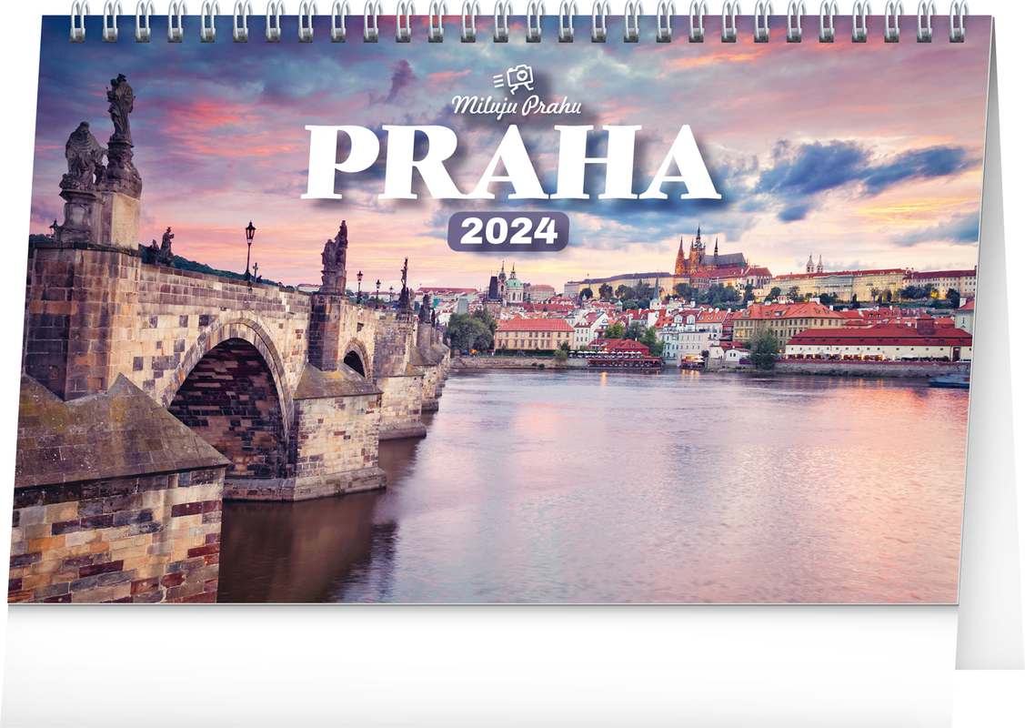 Stolní kalendář Praha - Miluju Prahu 2024, 23,1 x 14,5 cm