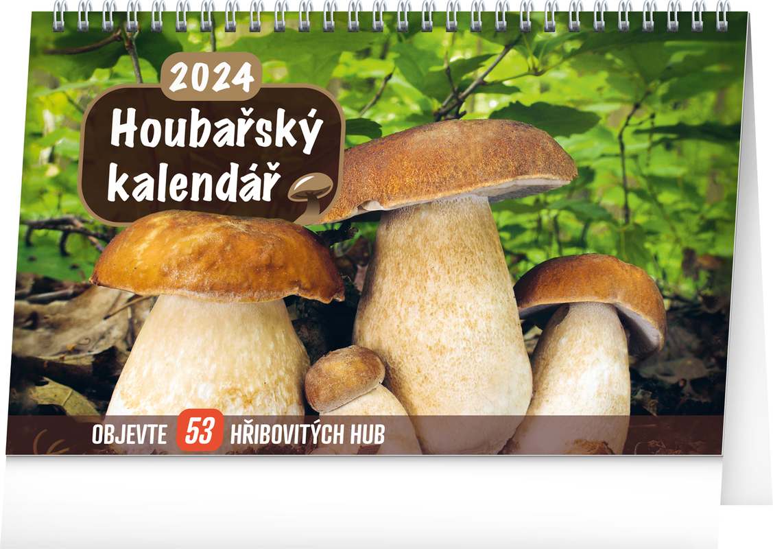 Stolní Houbařský kalendář 2024, 23,1 x 14,5 cm