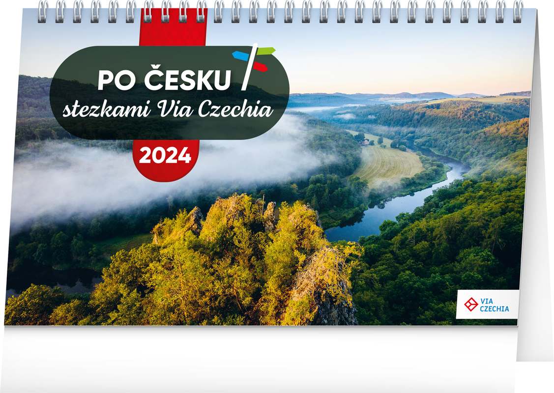 Stolní kalendář Po Česku stezkami Via Czechia 2024, 23,1 x 14,5 cm