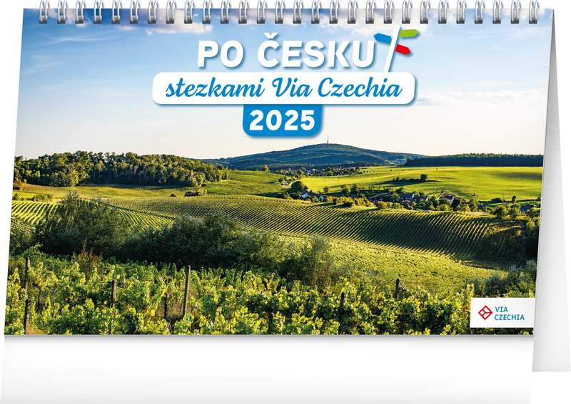 Stolní kalendář Po Česku stezkami Via Czechia 2024, 23,1 x 14,5 cm