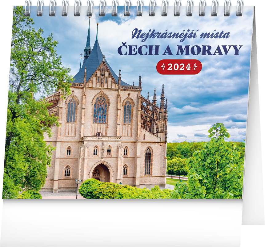 Stolní kalendář Nejkrásnější místa Čech a Moravy 2024, 16,5 x 13 cm