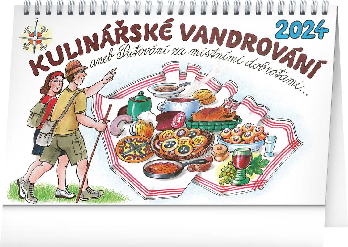 Stolní kalendář Kulinářské vandrování 2024 - Kamila Skopová, 23,1 x 14,5 cm