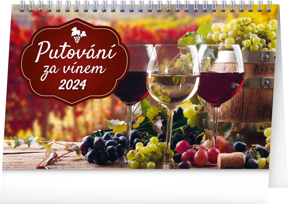 Stolní kalendář Putování za vínem 2024, 23,1 x 14,5 cm