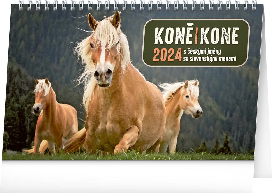 Stolní kalendář Koně - Kone CZ/SK 2024, 23,1 x 14,5 cm