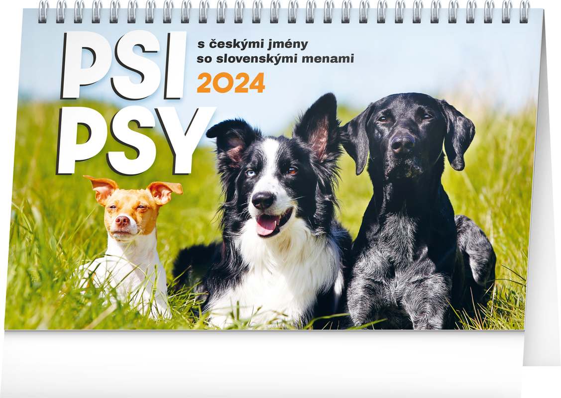 Stolní kalendář Psi - Psy CZ/SK 2024, 23,1 x 14,5 cm