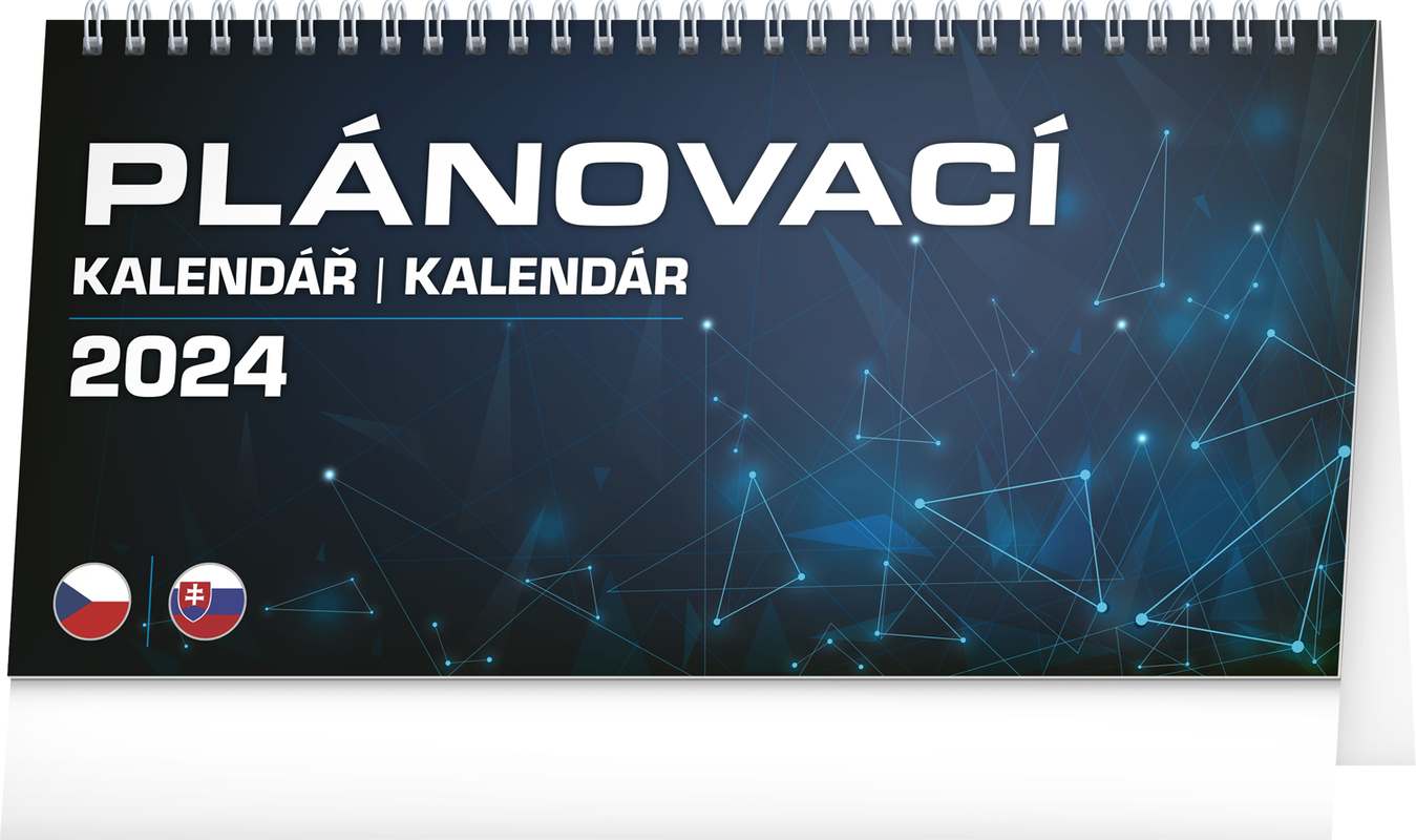 Stolní kalendář Plánovací CZ/SK 2024, 25 x 12,5 cm