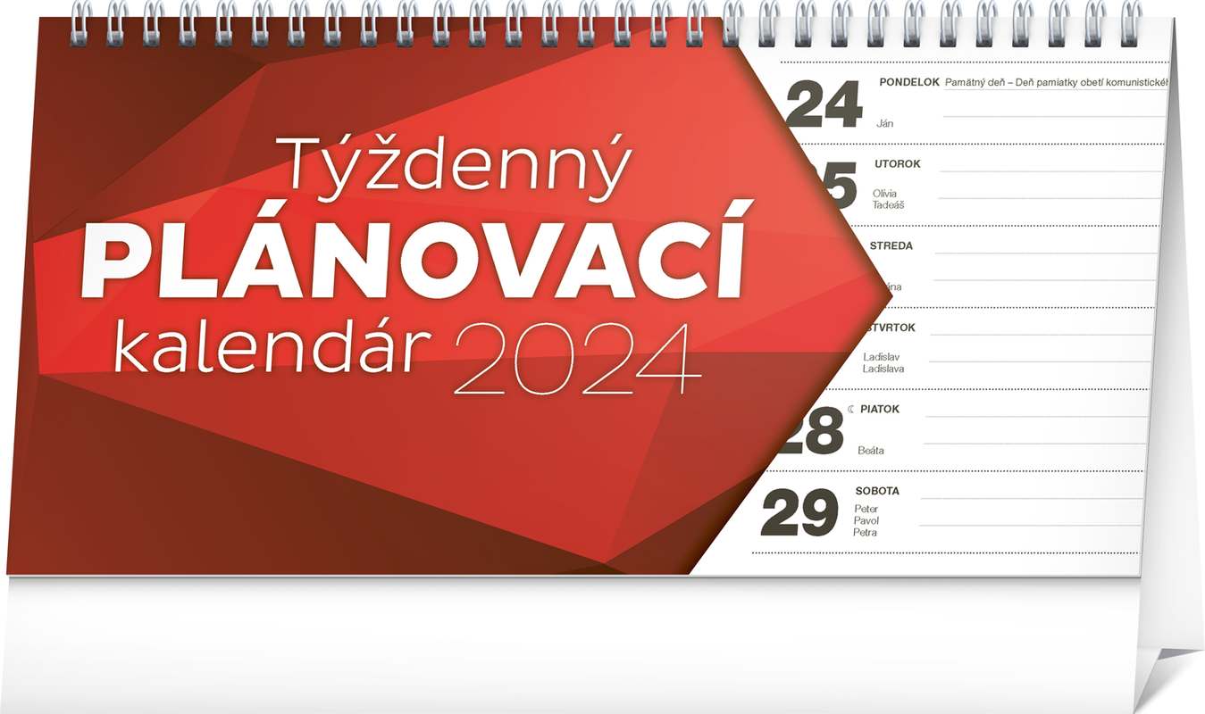 Stolový kalendár Plánovací riadkový 2024, 25 x 12,5 cm