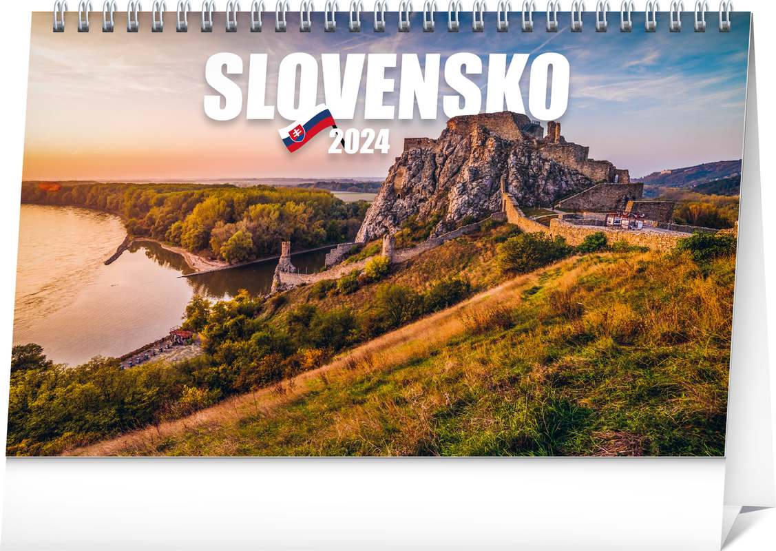 Stolový kalendár Slovensko 2024, 23,1 x 14,5 cm