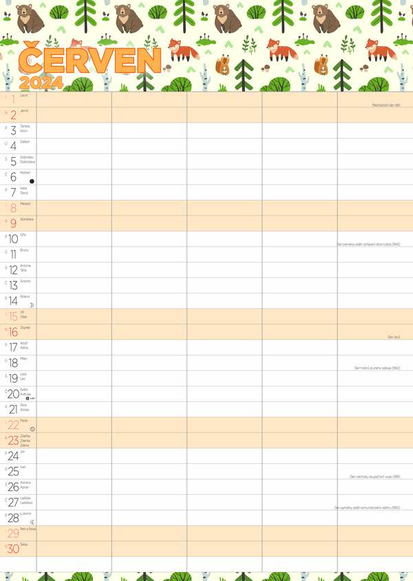 Nástěnný kalendář A3 - Rodinný plánovací