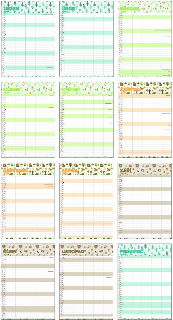 Nástěnný kalendář A3 - Rodinný plánovací