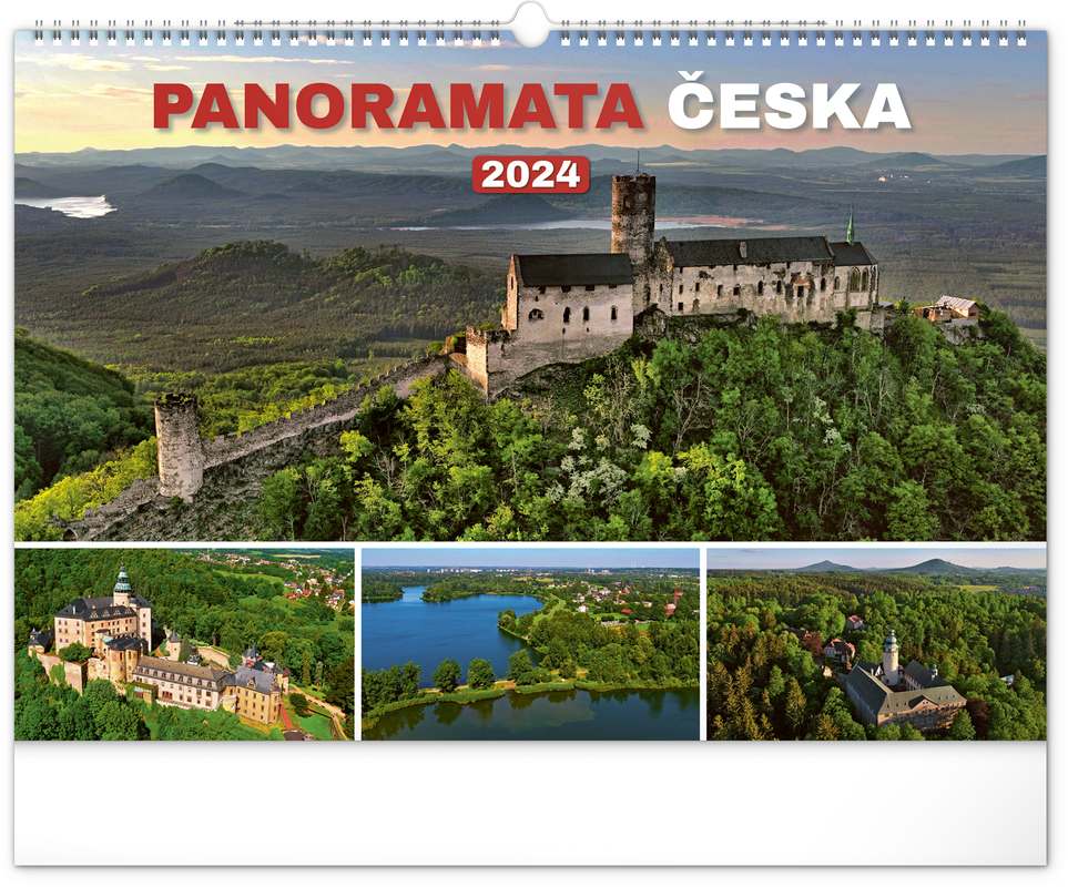 Nástěnný kalendář Panoramata Česka 2024, 48 x 33 cm