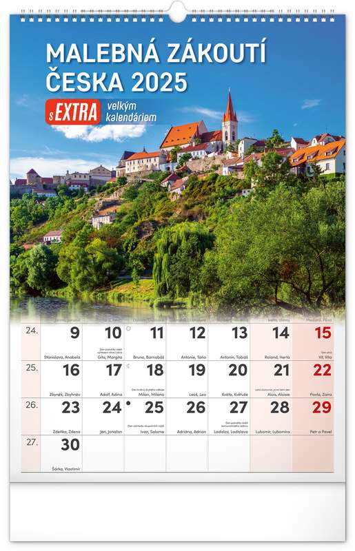 Nástěnný kalendář Malebná zákoutí Česka s extra velkým kalendáriem