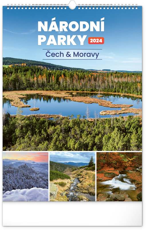 Nástěnný kalendář Národní parky Čech a Moravy 2024, 33 x 46 cm
