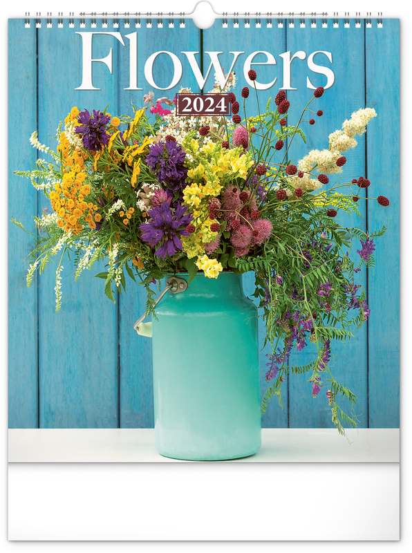 Nástěnný kalendář Květiny 2024, 30 x 34 cm