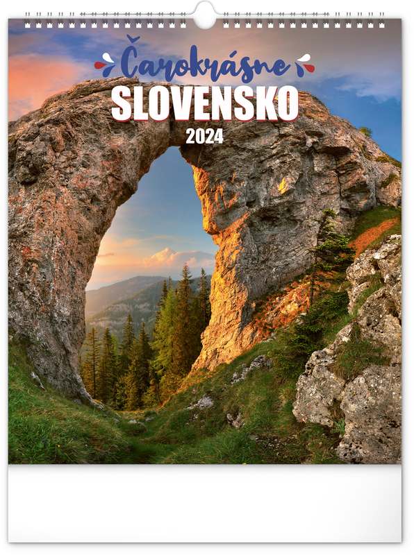 Nástenný kalendár Čarokrásne Slovensko 2024, 30 x 34 cm