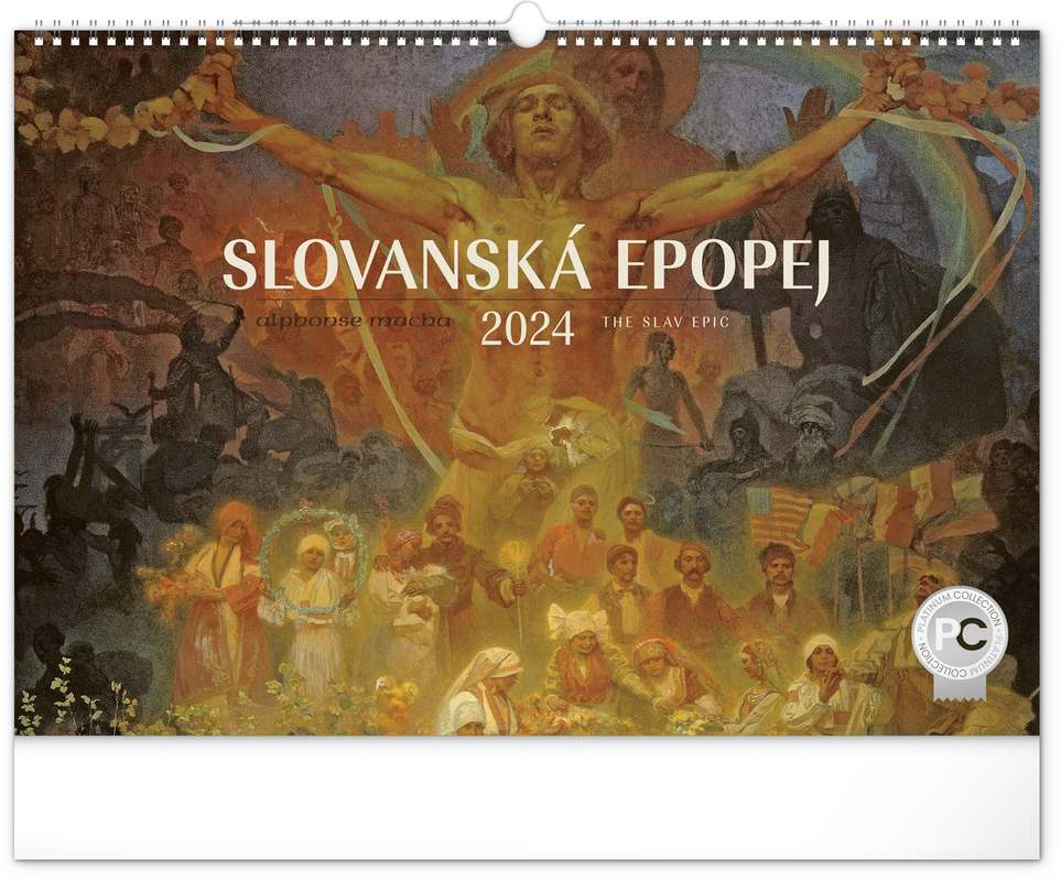 Nástěnný kalendář Slovanská epopej - Alfons Mucha 2024, 48 x 33 cm