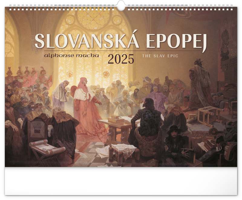 Nástěnný kalendář Slovanská epopej - Alfons Mucha 2024, 48 x 33 cm