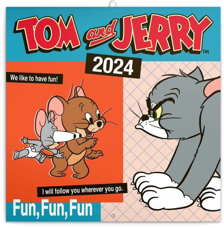 Poznámkový kalendář Tom a Jerry 2024, 30 x 30 cm