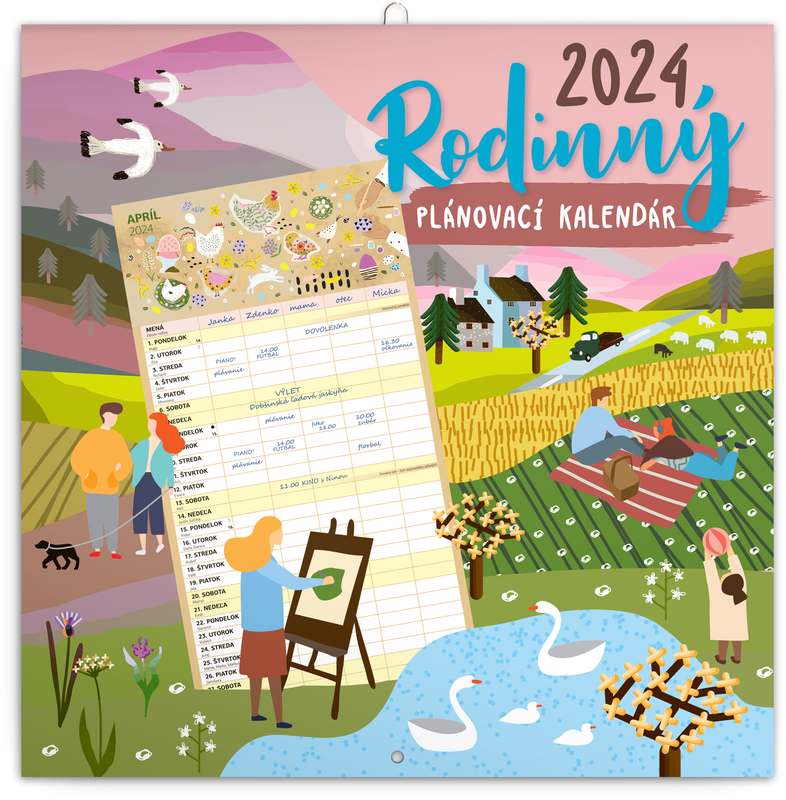 Rodinný plánovací kalendár 2024, 30 x 30 cm