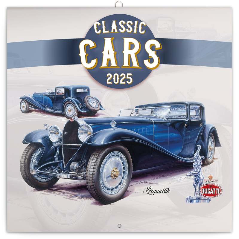 Poznámkový kalendář Classic Cars - Václav Zapadlík, 2024, 30 x 30 cm