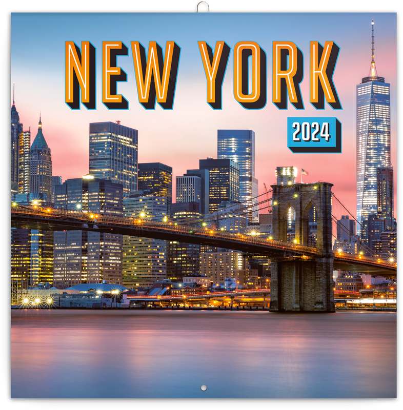 Poznámkový kalendář New York 2024, 30 x 30 cm