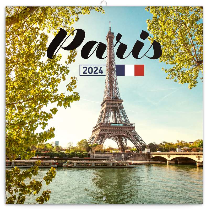 Poznámkový kalendář Paříž 2024, 30 x 30 cm